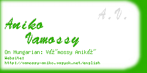 aniko vamossy business card